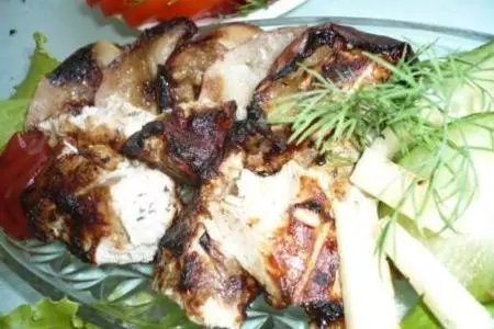 Шашлык из куриной грудки на решетке с карамелизованными яблоками: шаг 8