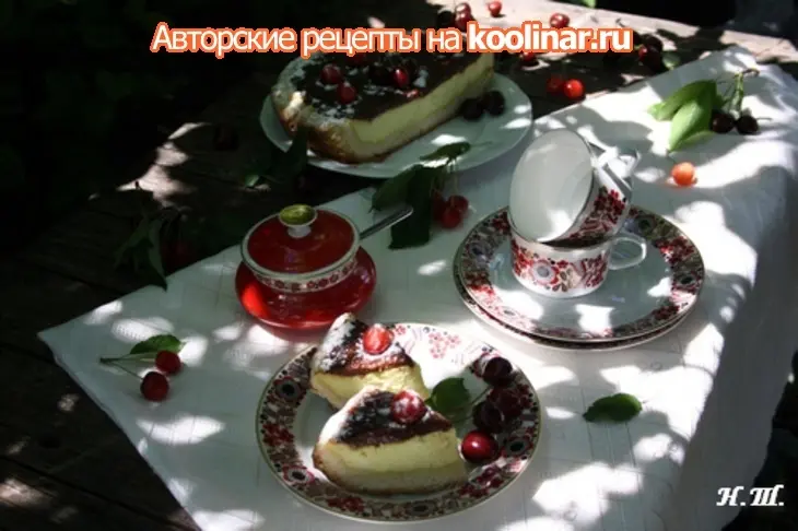 Творожный пирог с шоколадной помадкой и черешней.: шаг 1