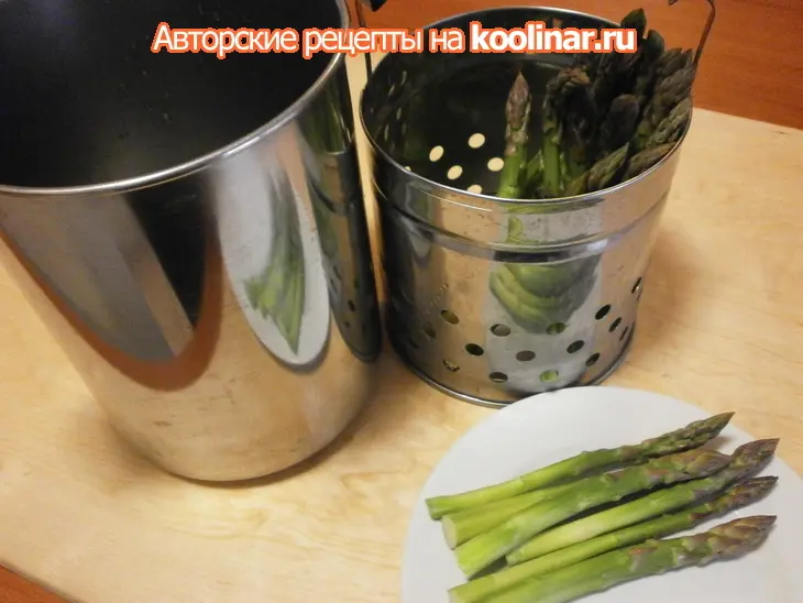 Хрустящие креветки с пюре из спаржи: шаг 2