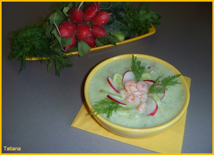 Летний суп-окрошка на кефирно-овощном смузи: шаг 5