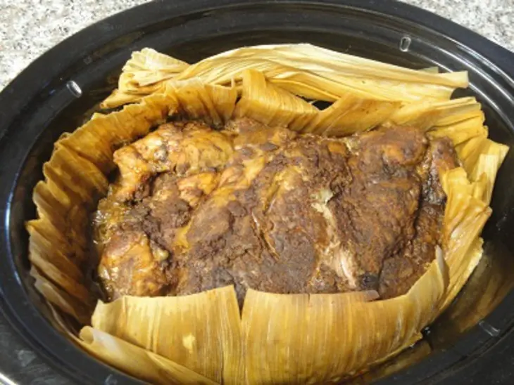 Мясо в листьях кукурузных початков: шаг 6