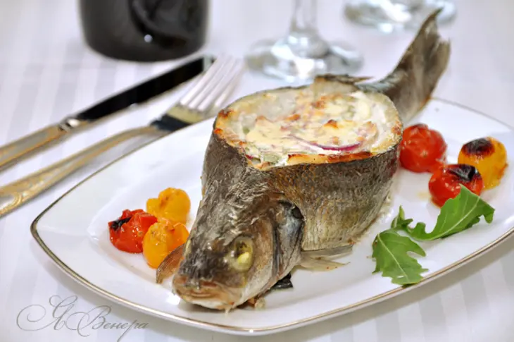 Сибас с творожно-сливочным соусом и овощами: шаг 6