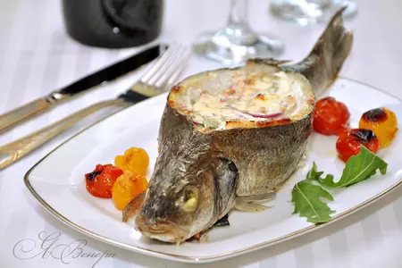 Сибас с творожно-сливочным соусом и овощами: шаг 6