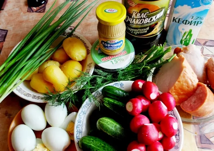 Окрошка сборная мясная в ледяной чаше: шаг 4
