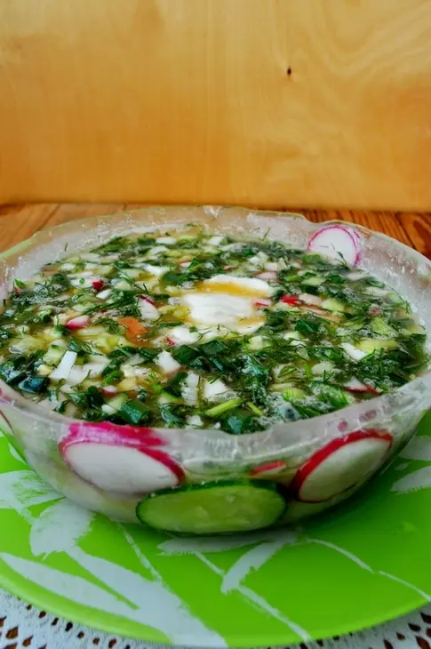 Окрошка сборная мясная в ледяной чаше: шаг 8