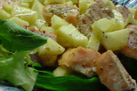 Салат с сёмгой и яблоками с цитрусовой ноткой: шаг 4