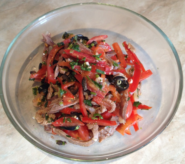 "техасский" или острый салат с говядиной и овощами.: шаг 9