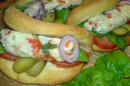 Parker house buns/булочки с  почти "горячей  собакой"!(фм "да! да! мой любимый хот-дог!"): шаг 7