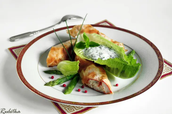 Ролл с мясом краба и муссом из йогурта и мяты: шаг 10