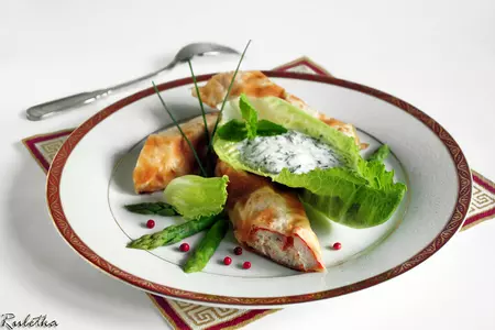 Ролл с мясом краба и муссом из йогурта и мяты: шаг 10