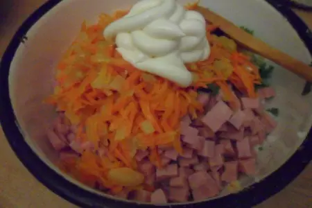 Салат с фасолью и кинзой "юбилейный": шаг 8