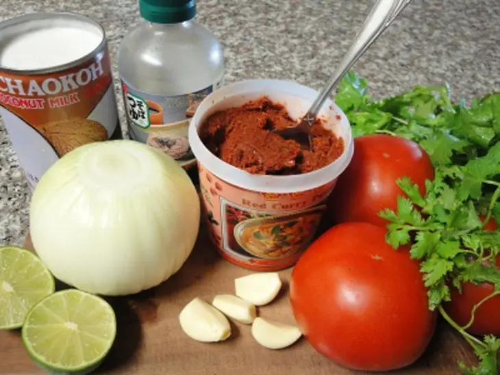 Рыба с красным карри и рисом: шаг 2