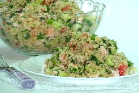 Салат с киноа, овощами и пастромой из куриной грудки: шаг 7