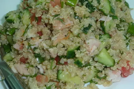 Салат с киноа, овощами и пастромой из куриной грудки: шаг 8