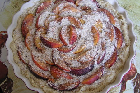 Пирог персиковый с миндальной крошкой «роза к чаю»: шаг 5