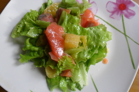 Салат с лососем и апельсином: шаг 2