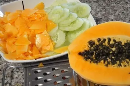 Вьетнамский салат с креветками и папайей: шаг 5