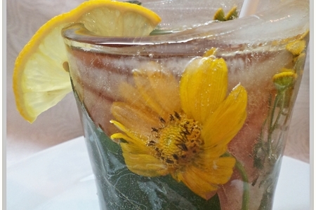 Напиток для снежной королевы в стакане из льда и цветов! дуэль!: шаг 7