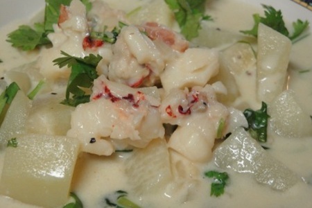 Кремовый суп с хвостами омаров и гребешками: шаг 9