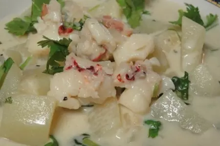 Кремовый суп с хвостами омаров и гребешками: шаг 9