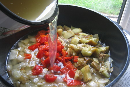 Крем суп  удачный -  (овощной  суп из баклажан и сладкого перца): шаг 7