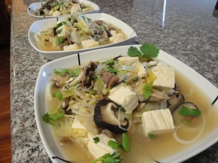 Вермишелевый суп с мясом,тофу и грибами: шаг 8