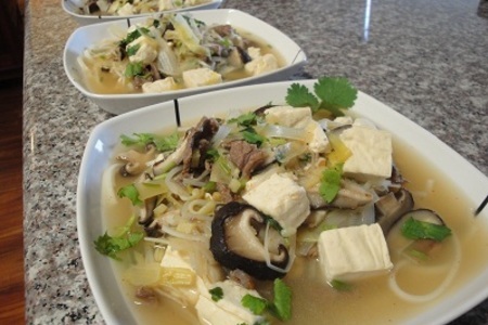 Вермишелевый суп с мясом,тофу и грибами ! ! !: шаг 8