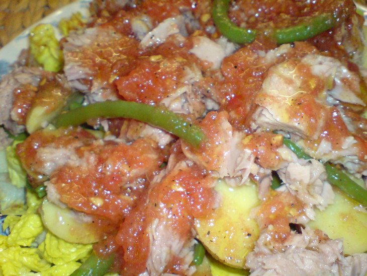 Ensalada de verano/салат из зелёной фасоли,картофеля и тунца: шаг 6