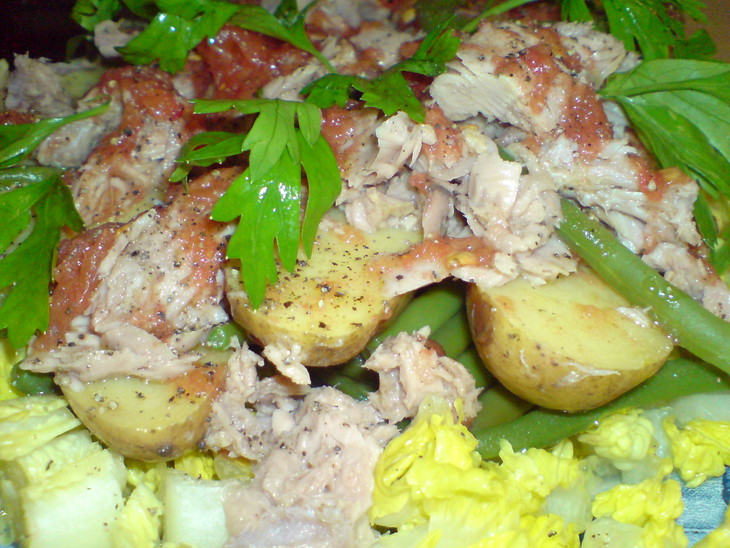 Ensalada de verano/салат из зелёной фасоли,картофеля и тунца: шаг 7