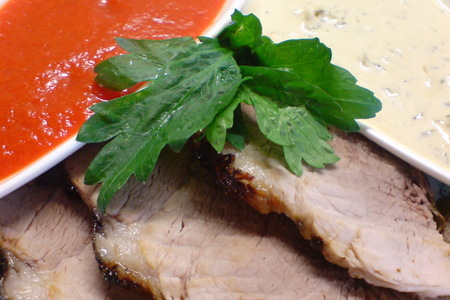 Запечённое маринованное мясо с двумя соусами: шаг 7