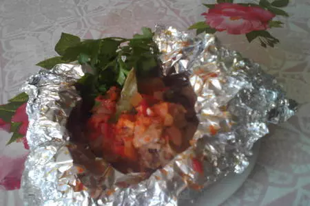 Кролик запеченный в фольге с овощами: шаг 11