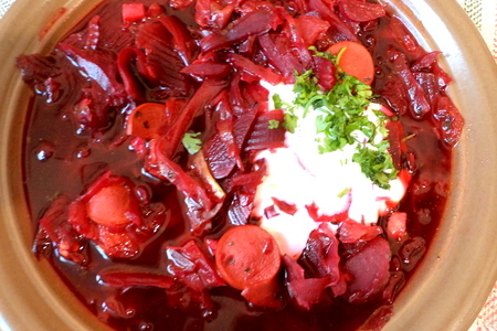 Фм "суп из топора":  борщ с ботвой, баклажаном красный -прекрасный!!!: шаг 3