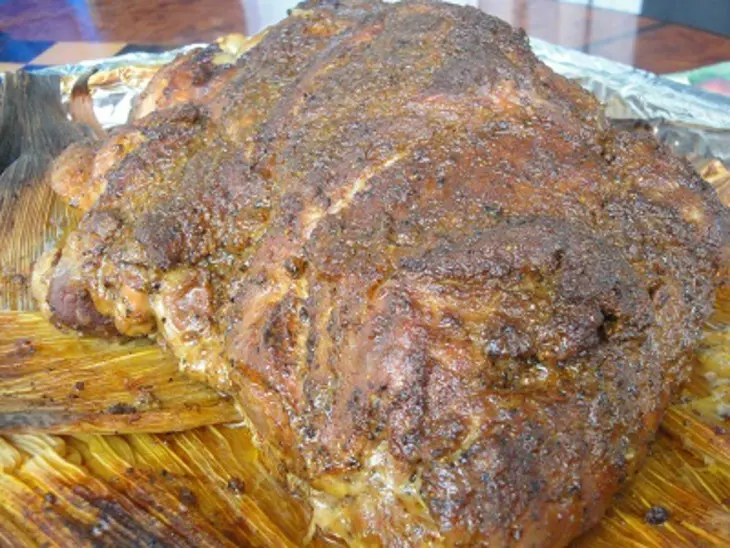 Мясо под одеялом из листьев кукурузных початков: шаг 5