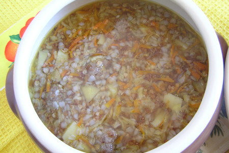 Крупеничек «степная куропатка» : фм «суп из топора»: шаг 5
