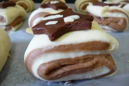 Cocoa marble cookie bread или "мраморные" булочки: шаг 6