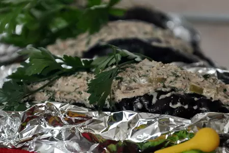 Закуска из фаршированных баклажанов (дуэль): шаг 4