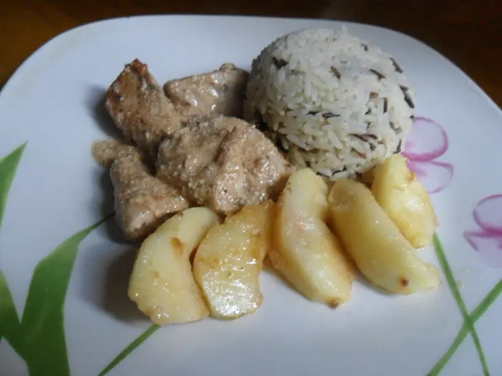 Куриное филе в лимонном соусе с яблоками: шаг 8