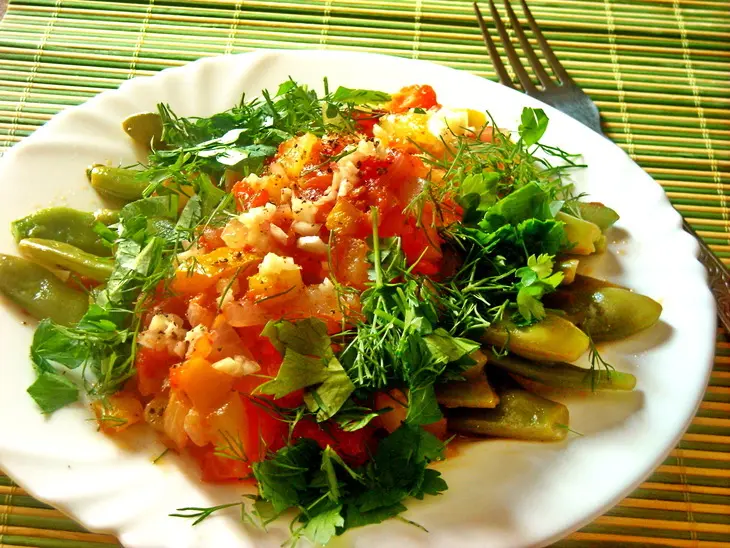 Стручковая фасоль с соусом из цуккини, сладкого перца и томатов: шаг 6