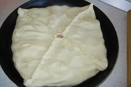 Пирог с курицей (усечённый вариант русского «курника» или татарского «зур белиш»): шаг 3