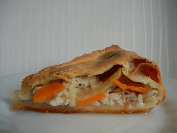 Пирог с курицей (усечённый вариант русского «курника» или татарского «зур белиш»): шаг 6