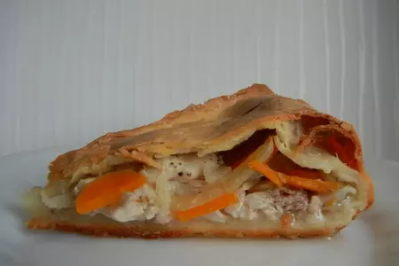 Пирог с курицей (усечённый вариант русского «курника» или татарского «зур белиш»): шаг 6