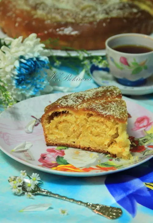 Сдобная улитка с кокосово-апельсиновой начинкой.: шаг 1