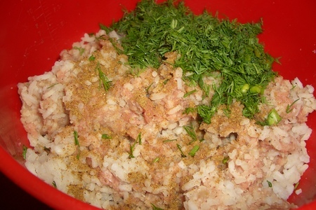 Дрожжевой пирог на манке с мясом,рисом и укропом: шаг 10