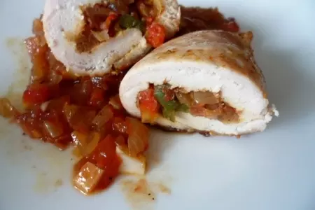 Куриные рулетики с овощами: шаг 8