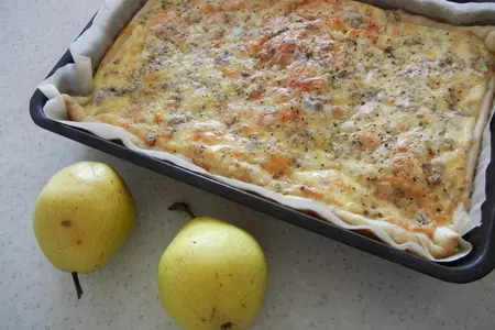 Открытый французский пирог с грушами и сырами: шаг 3