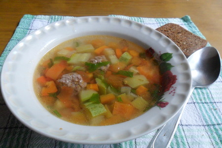 Овощной суп с фрикадельками "последний привет лета": шаг 11