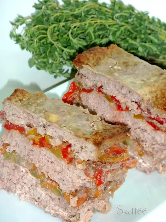 Слоеный мясной хлеб: шаг 8