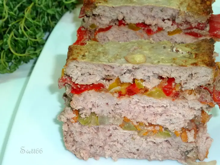 Слоеный мясной хлеб: шаг 9
