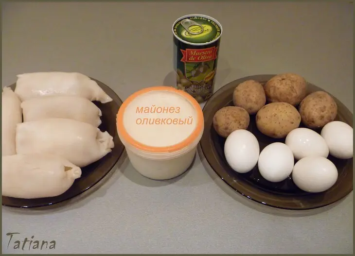 Салат кальмаровый: шаг 9