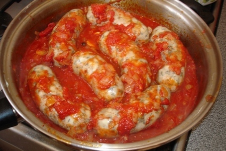 Свиные колбаски с фасолью в томатном соусе: шаг 12